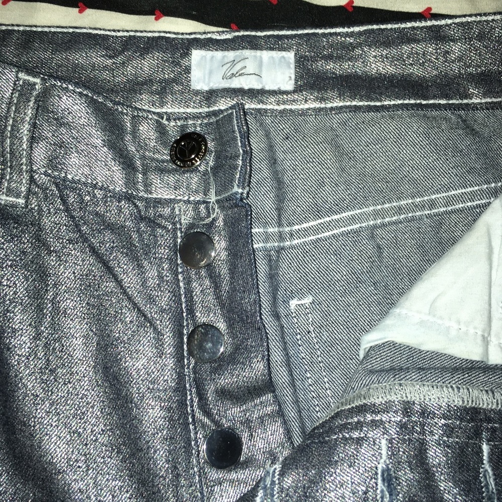 Vale jeans still in good condition size 32 tall metallic like silver